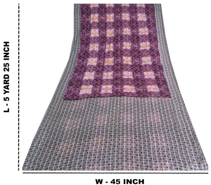 Санскритские винтажные сари из чистого шелка 5 ярдов, стеганое валяние, рукоделие, устойчивая ткань, принт, сари