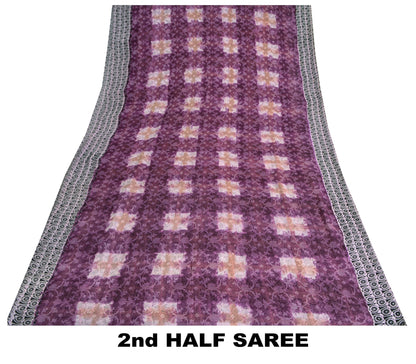 Санскритские винтажные сари из чистого шелка 5 ярдов, стеганое валяние, рукоделие, устойчивая ткань, принт, сари