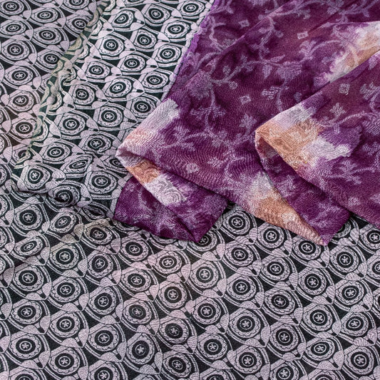 Sanskriti Vintage Sarees Pure Silk 5yd Quilting Felting Craft Sustainable Fabric Print Sari