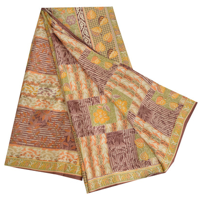 Sanskriti Vintage Sarees Quilting Felting Craft Sustainable Fabric Pure Silk Printed Sari