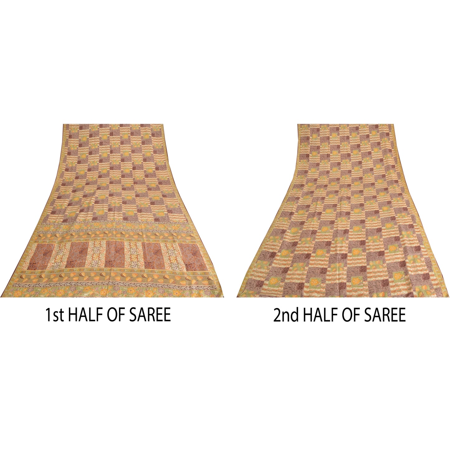 Sanskriti Vintage Sarees Quilting Felting Craft Sustainable Fabric Pure Silk Printed Sari