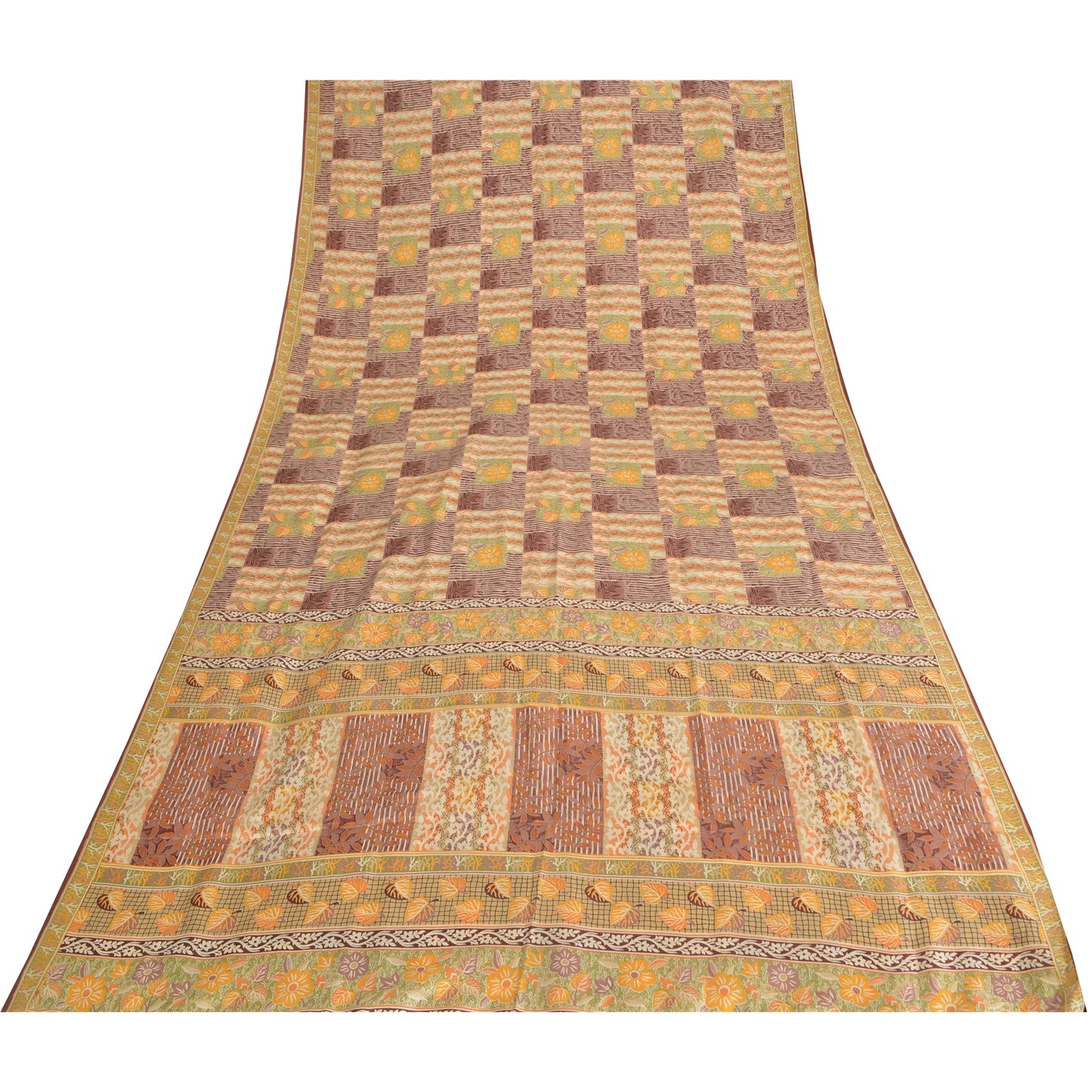 Sanskriti Vintage Sarees Quilting Felting Craft Sustainable Fabric Pure Silk Printed Sari