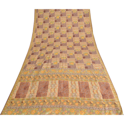 Sanskriti Vintage Sarees Quilting Felting Craft Sustainable Fabric Pure Silk Printed Sari