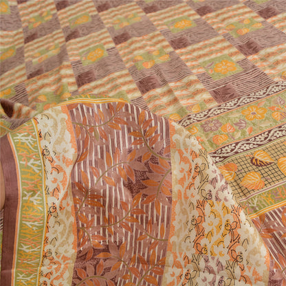 Sanskriti Vintage Sarees Quilting Felting Craft Sustainable Fabric Pure Silk Printed Sari