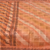 Sanskriti Vintage Sarees Indian Peach Pure Silk Printed Sari 5yd Craft Sustainable Fabric