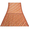 Sanskriti Vintage Sarees Indian Peach Pure Silk Printed Sari 5yd Craft Sustainable Fabric