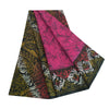 Sanskriti Vintage Sarees Indian Hot Pink Pure Silk Printed Sari Craft Sustainable Fabric