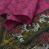 Sanskriti Vintage Sarees Indian Hot Pink Pure Silk Printed Sari Craft Sustainable Fabric