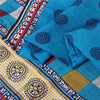 Sanskriti Vintage Sarees Blue Pure Silk Geometric Printed 5+YD Sari DIY Projects