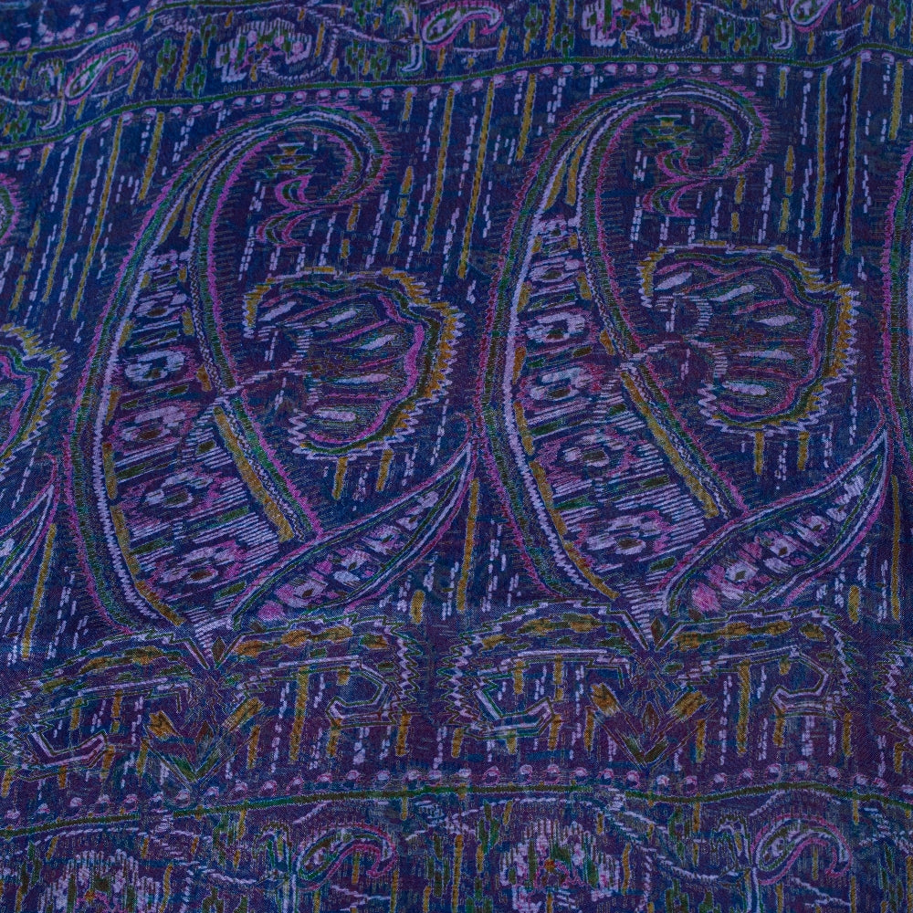 Sanskriti Vintage Sarees Red/Purple Pure Silk Printed Sari Floral Craft Sustainable Fabric