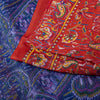 Sanskriti Vintage Sarees Red/Purple Pure Silk Printed Sari Floral Craft Sustainable Fabric