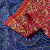 Sanskriti Vintage Sarees Red/Purple Pure Silk Printed Sari Floral Craft Sustainable Fabric