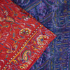 Sanskriti Vintage Sarees Red/Purple Pure Silk Printed Sari Floral Craft Sustainable Fabric