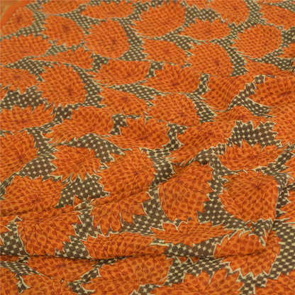 Сари Sanskriti Vintage, зеленое/оранжевое, чистый шелк, принт Zari, тканое сари, 5 ярдов, устойчивая ткань