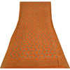 Сари Sanskriti Vintage, зеленое/оранжевое, чистый шелк, принт Zari, тканое сари, 5 ярдов, устойчивая ткань