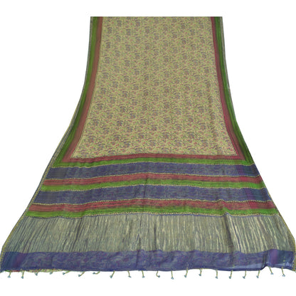 Sanskriti Vintage Sarees Pure Georgette Hand Block Sari Quilting Felting Sustainable Fabric