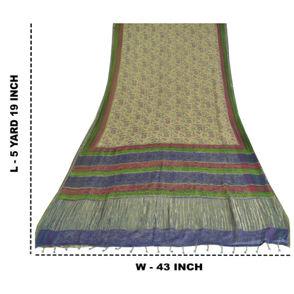 Sanskriti Vintage Sarees Pure Georgette Hand Block Sari Quilting Felting Sustainable Fabric