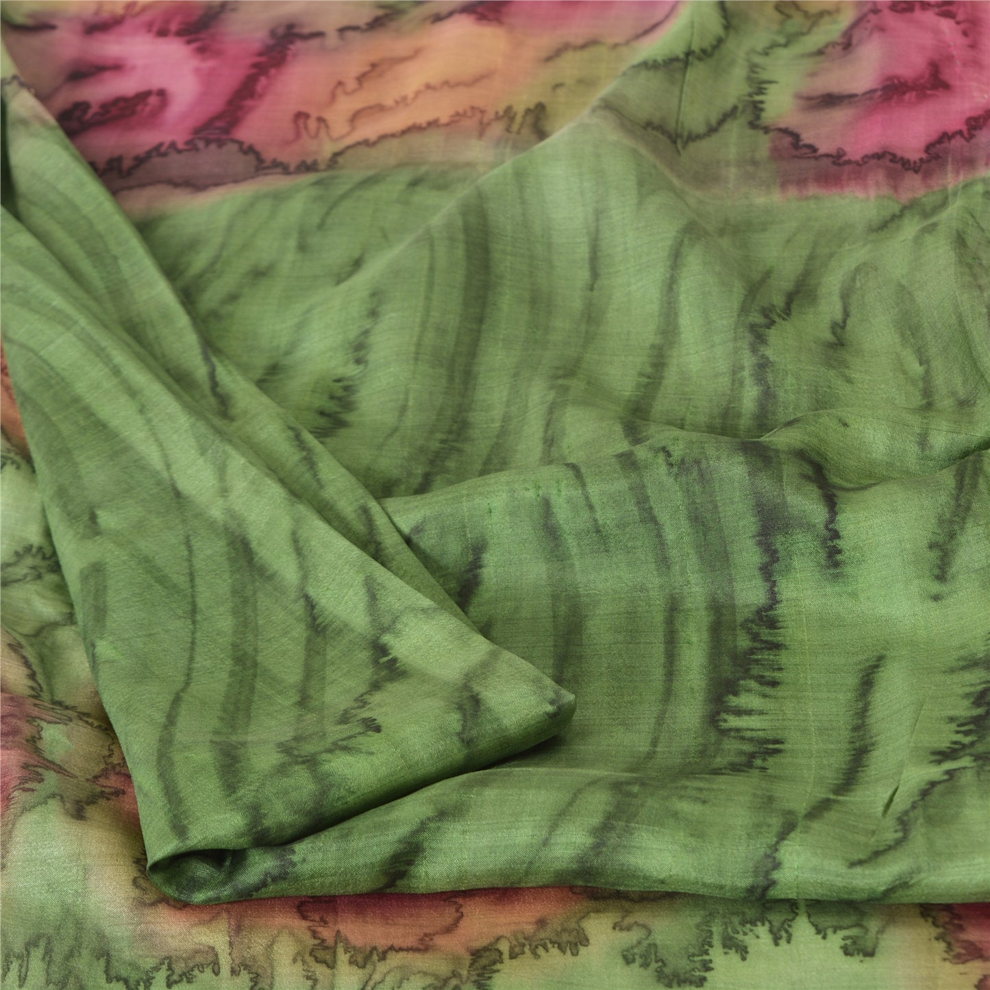 Sanskriti Vintage Sarees Pure Silk Print Sari 5yd Quilting Felting Craft Sustainable Fabric