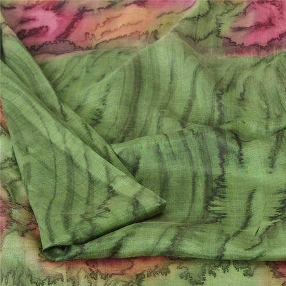 Sanskriti Vintage Sarees Pure Silk Print Sari 5yd Quilting Felting Craft Sustainable Fabric