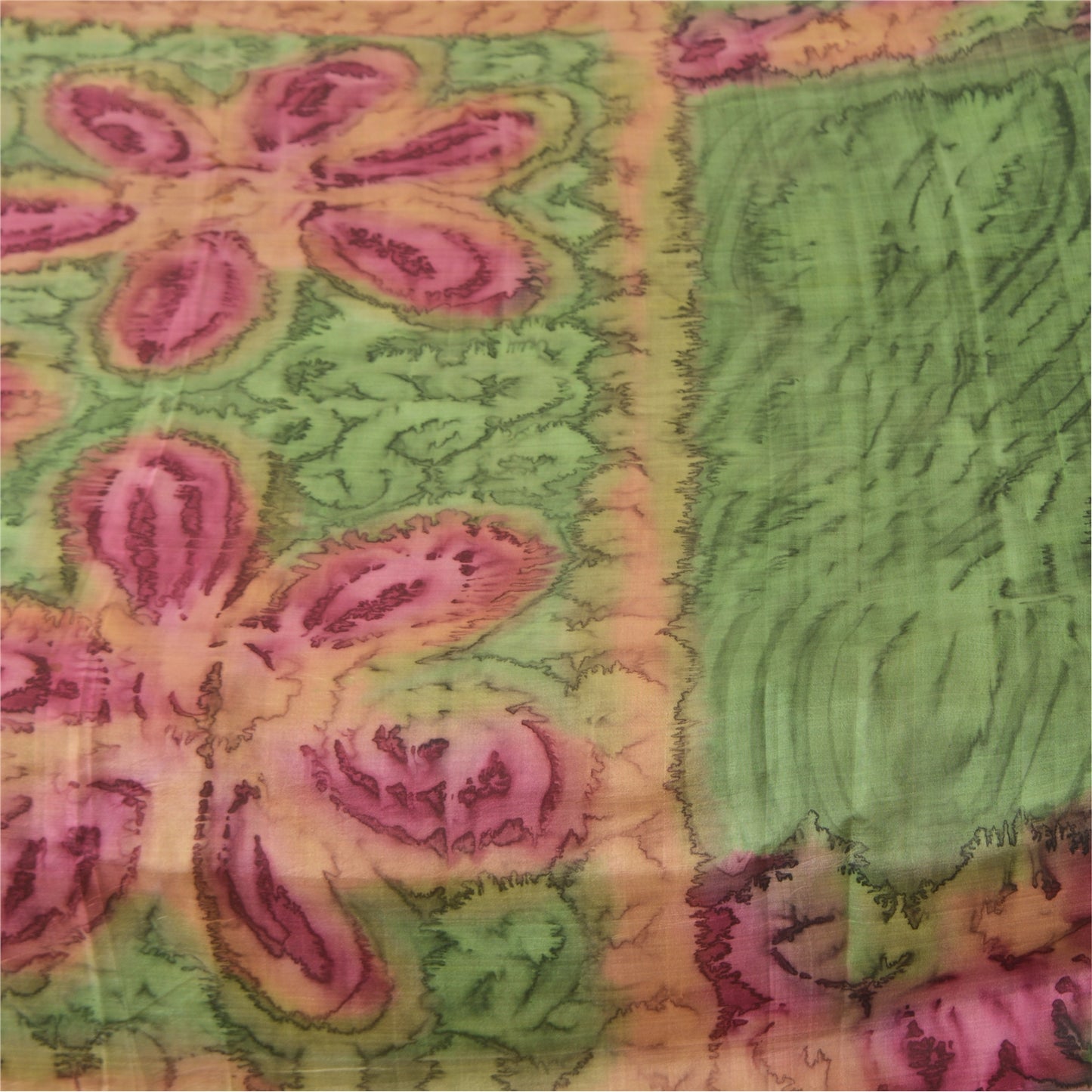 Sanskriti Vintage Sarees Pure Silk Print Sari 5yd Quilting Felting Craft Sustainable Fabric