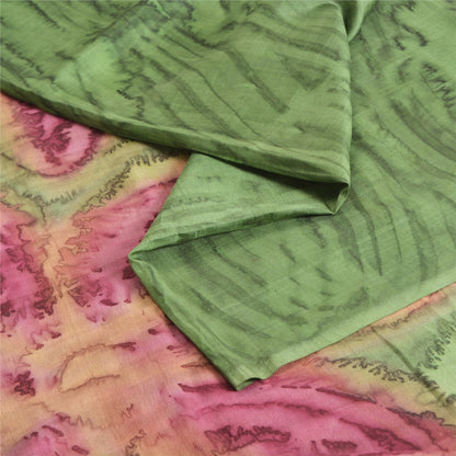 Sanskriti Vintage Sarees Pure Silk Print Sari 5yd Quilting Felting Craft Sustainable Fabric