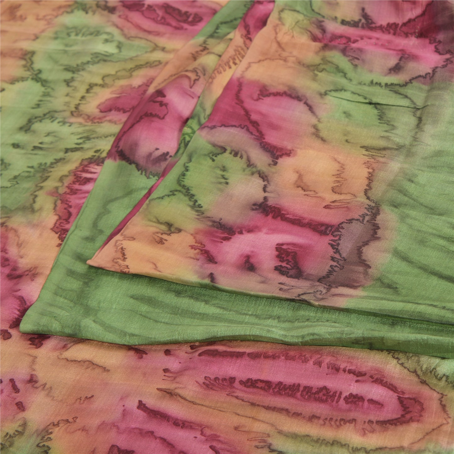 Sanskriti Vintage Sarees Pure Silk Print Sari 5yd Quilting Felting Craft Sustainable Fabric