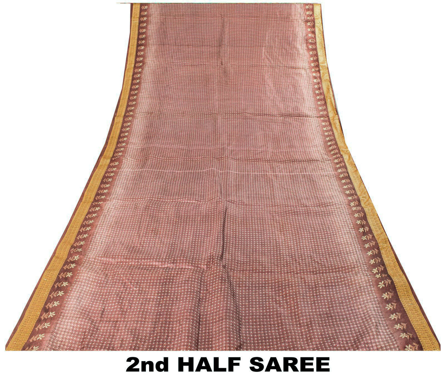 Sanskriti Vintage Saree Wine Soft 100% Pure Silk Floral Print Sari 5.5+Yd Fabric