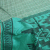 Sanskriti Vintage Sarees Sea-Green 100% Pure Silk Printed Sari 5yd Craft Sustainable Fabric