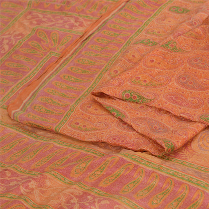 Sanskriti Vintage Sarees Pure Silk 5yd Quilting Felting Craft Sustainable Fabric Print Sari