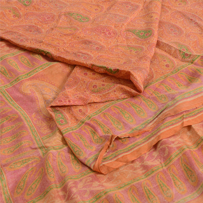 Sanskriti Vintage Sarees Pure Silk 5yd Quilting Felting Craft Sustainable Fabric Print Sari