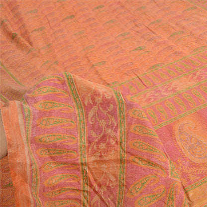 Sanskriti Vintage Sarees Pure Silk 5yd Quilting Felting Craft Sustainable Fabric Print Sari