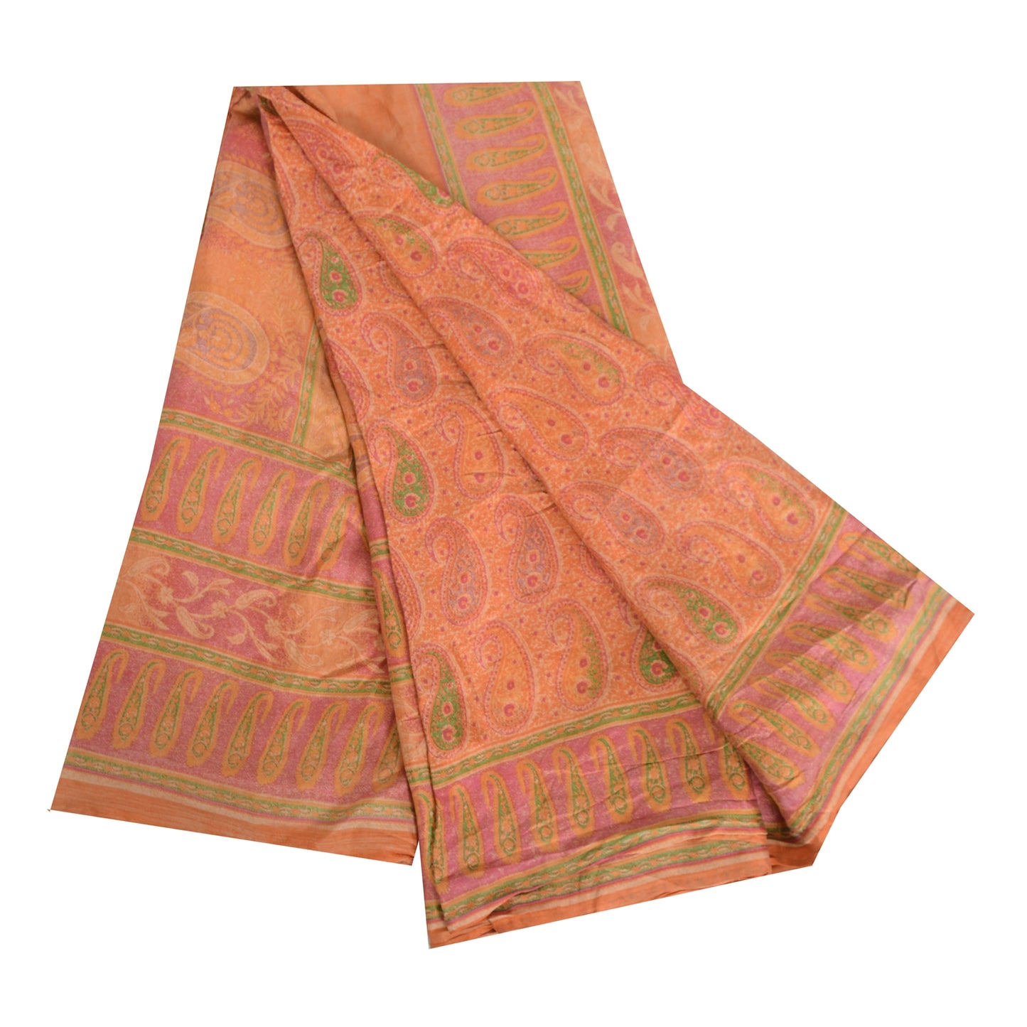 Sanskriti Vintage Sarees Pure Silk 5yd Quilting Felting Craft Sustainable Fabric Print Sari
