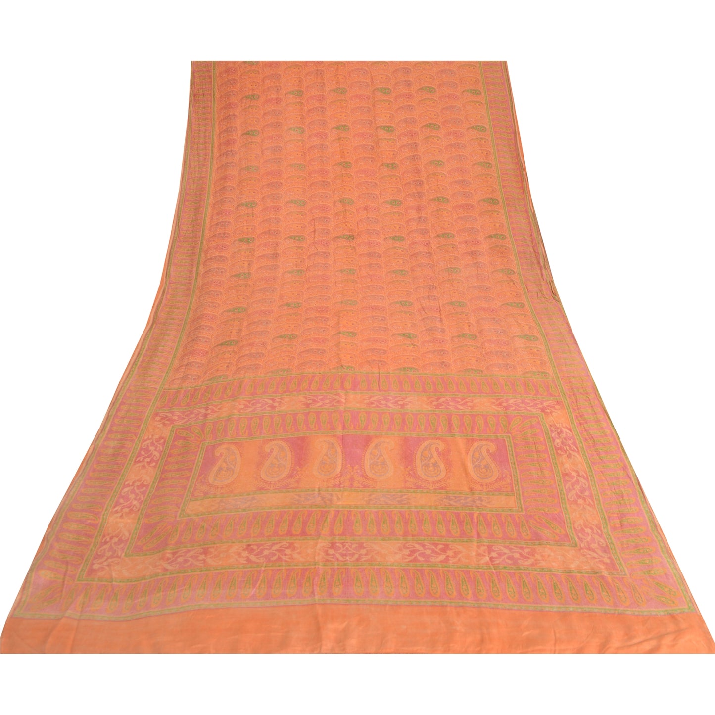 Sanskriti Vintage Sarees Pure Silk 5yd Quilting Felting Craft Sustainable Fabric Print Sari