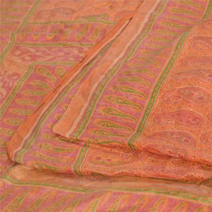 Sanskriti Vintage Sarees Pure Silk 5yd Quilting Felting Craft Sustainable Fabric Print Sari