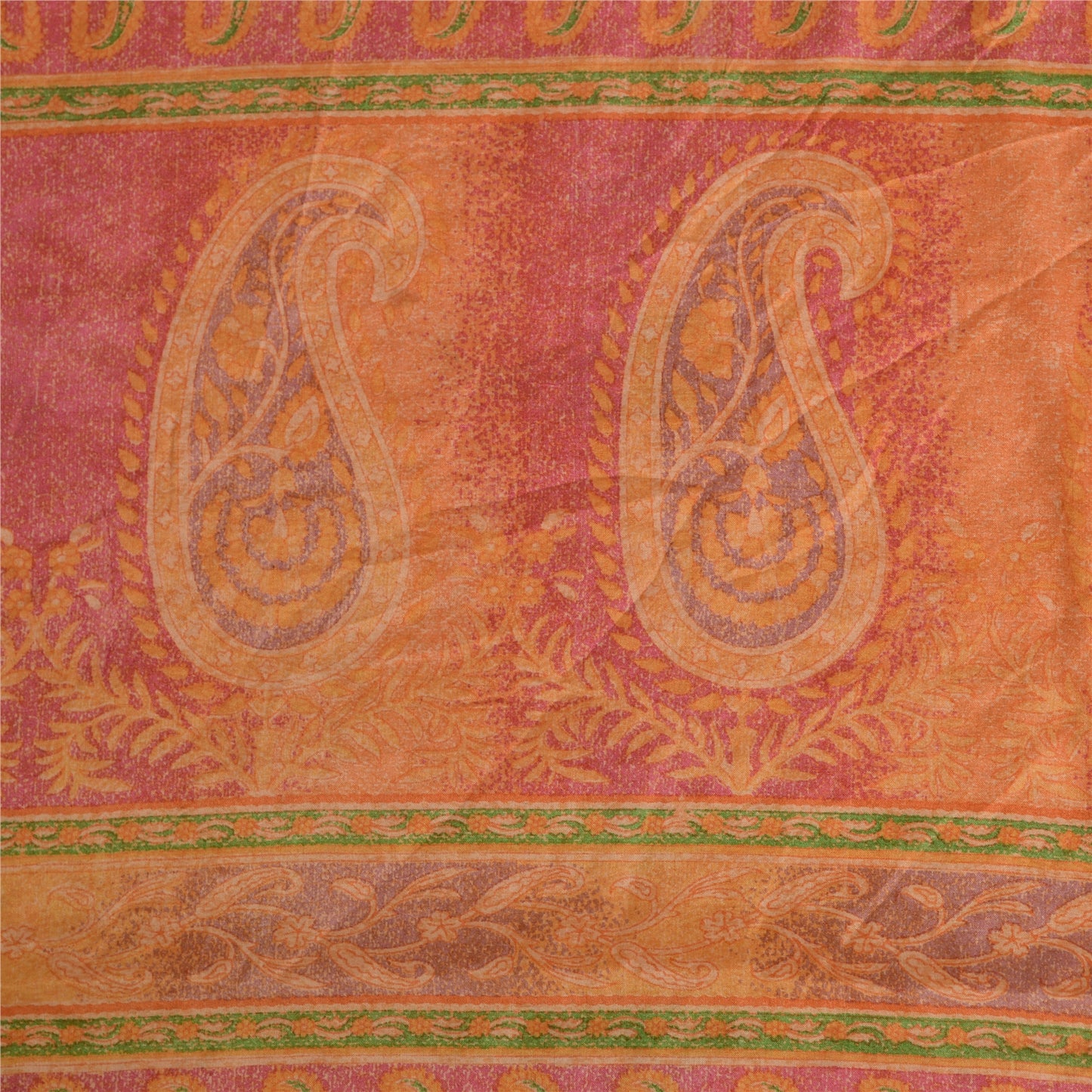 Sanskriti Vintage Sarees Pure Silk 5yd Quilting Felting Craft Sustainable Fabric Print Sari