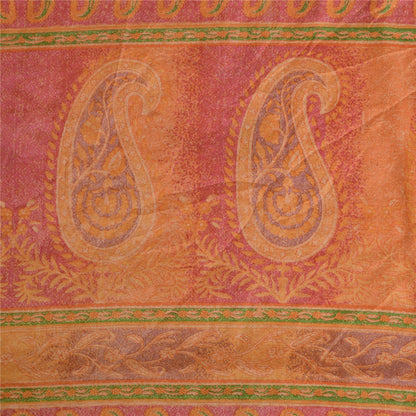 Sanskriti Vintage Sarees Pure Silk 5yd Quilting Felting Craft Sustainable Fabric Print Sari