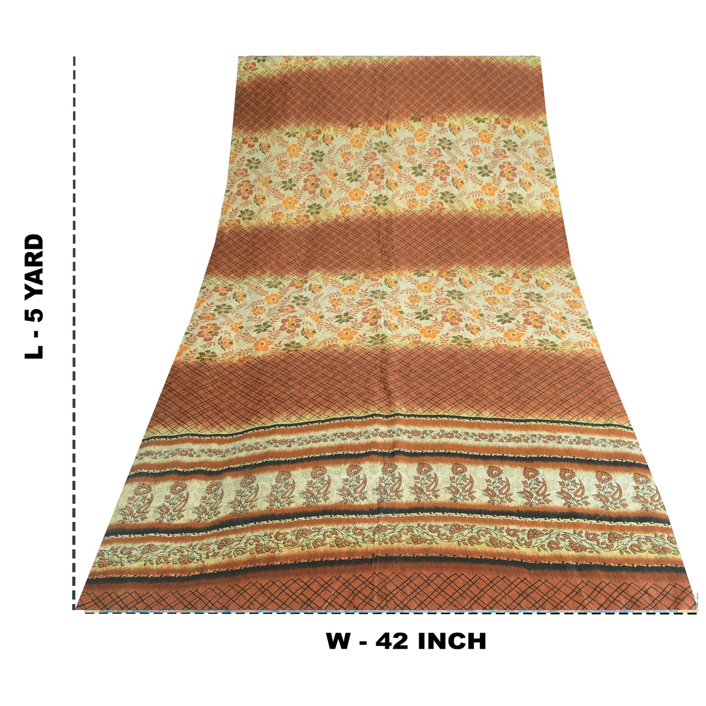 Sanskriti Vintage Sarees Pure Silk 5yd Quilting Felting Craft Sustainable Fabric Print Sari