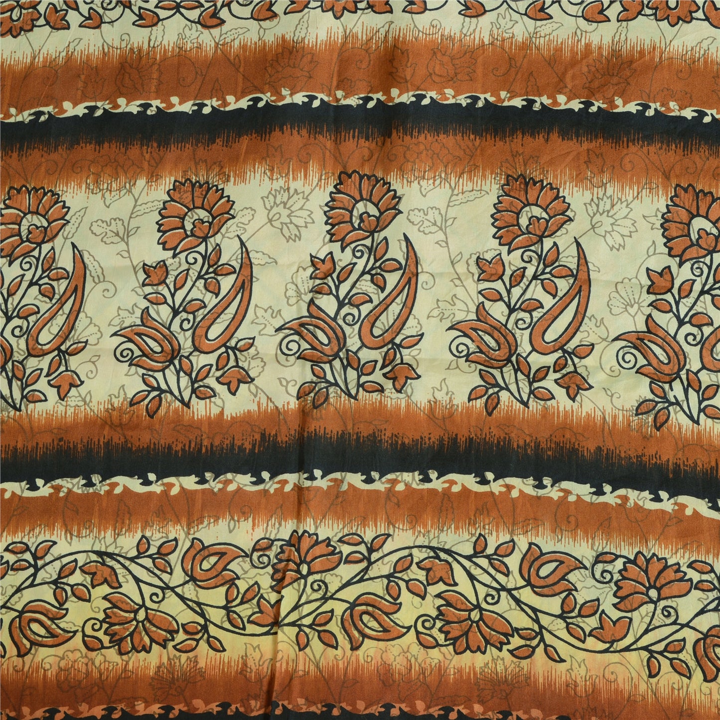 Sanskriti Vintage Sarees Pure Silk 5yd Quilting Felting Craft Sustainable Fabric Print Sari