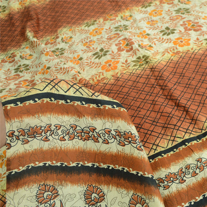 Sanskriti Vintage Sarees Pure Silk 5yd Quilting Felting Craft Sustainable Fabric Print Sari