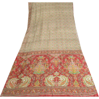 Sanskriti Vintage Sarees 5yd Quilting Felting Craft Sustainable Fabric Pure Silk Print Sari