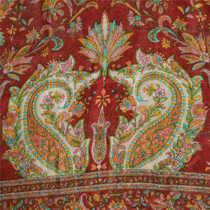 Sanskriti Vintage Sarees 5yd Quilting Felting Craft Sustainable Fabric Pure Silk Print Sari