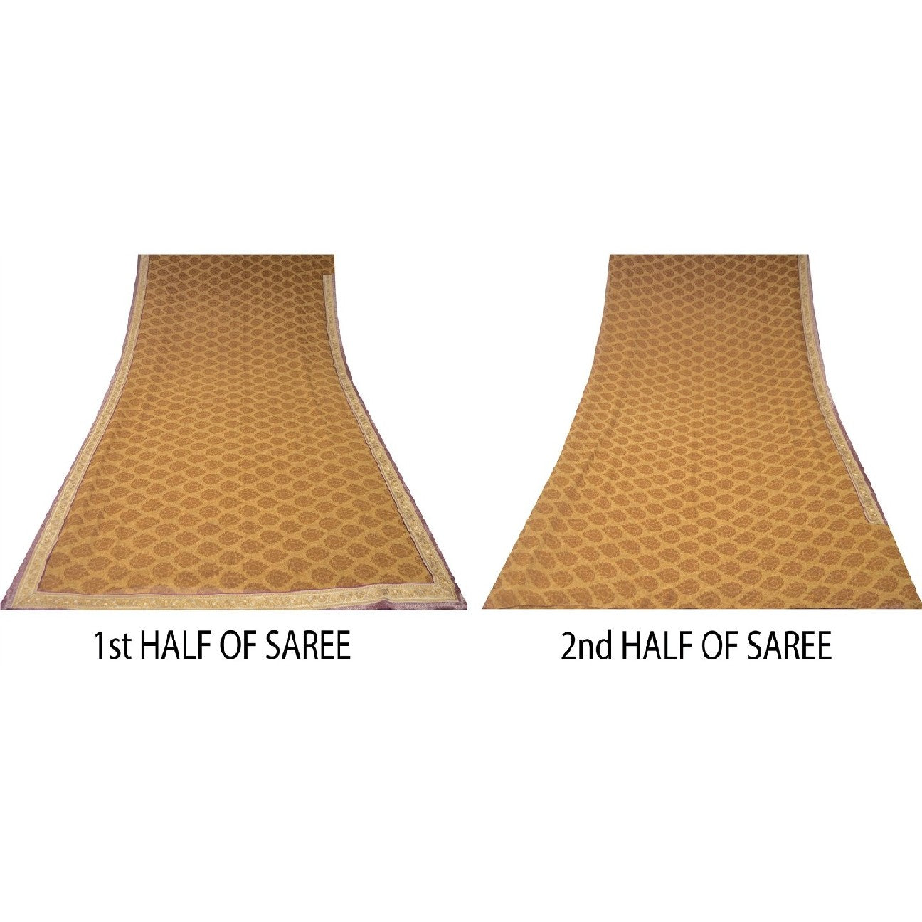 Sanskriti Vintage Sarees Pure Georgette Embroidered Patch Printed Sari Sustainable Fabric