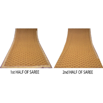 Sanskriti Vintage Sarees Pure Georgette Embroidered Patch Printed Sari Sustainable Fabric