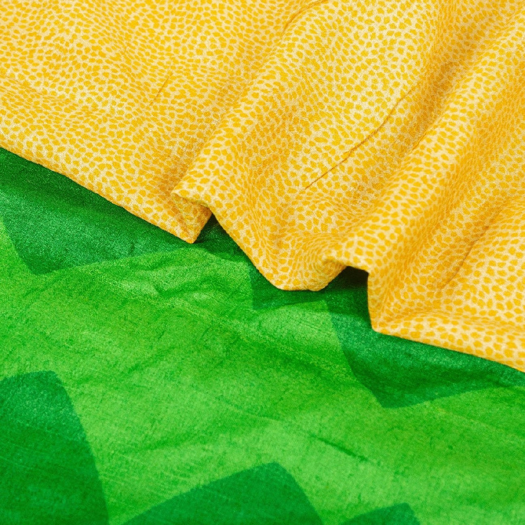 Sanskriti Vintage Sarees Indisk Cremefarvet Ren Silke Trykt Sari 5yd Håndværk Bæredygtigt Stoff