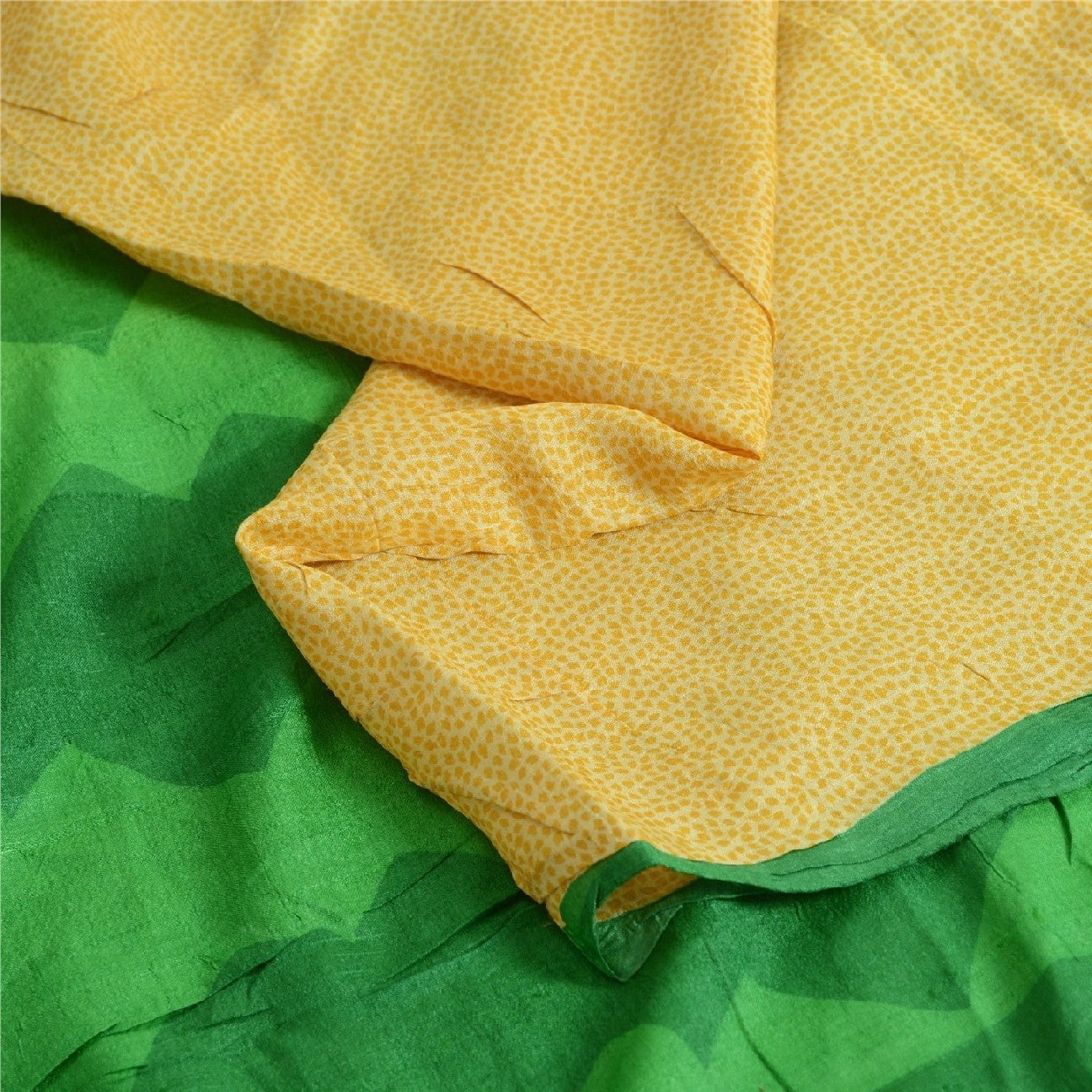 Sanskriti Vintage Sarees Indisk Cremefarvet Ren Silke Trykt Sari 5yd Håndværk Bæredygtigt Stoff