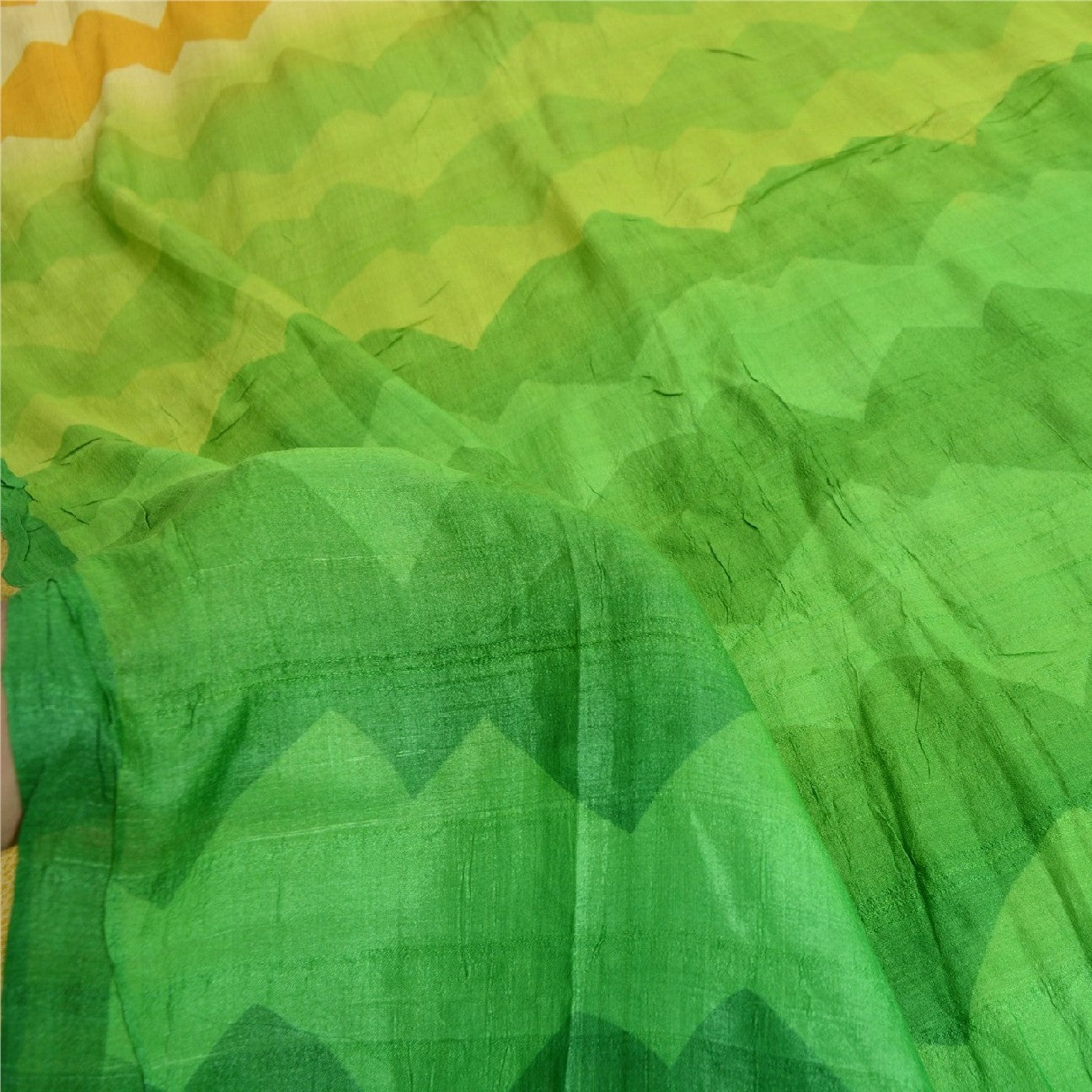 Sanskriti Vintage Sarees Indisk Cremefarvet Ren Silke Trykt Sari 5yd Håndværk Bæredygtigt Stoff