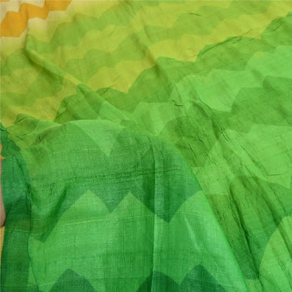 Sanskriti Vintage Sarees Indisk Cremefarvet Ren Silke Trykt Sari 5yd Håndværk Bæredygtigt Stoff