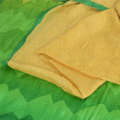 Sanskriti Vintage Sarees Indisk Cremefarvet Ren Silke Trykt Sari 5yd Håndværk Bæredygtigt Stoff