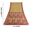 Sanskriti Vintage Sarees Green Pure Silk Human Animal Print Sari Craft Sustainable Fabric