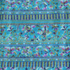 Sanskriti Vintage Sarees Blue From India Pure Silk Printed Sari 5yd Craft Sustainable Fabric